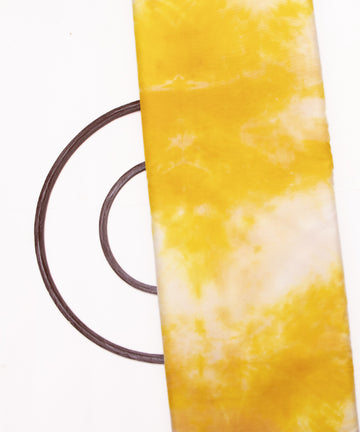 Yellow Colour Tie Dye Digital Print Organza Fabric